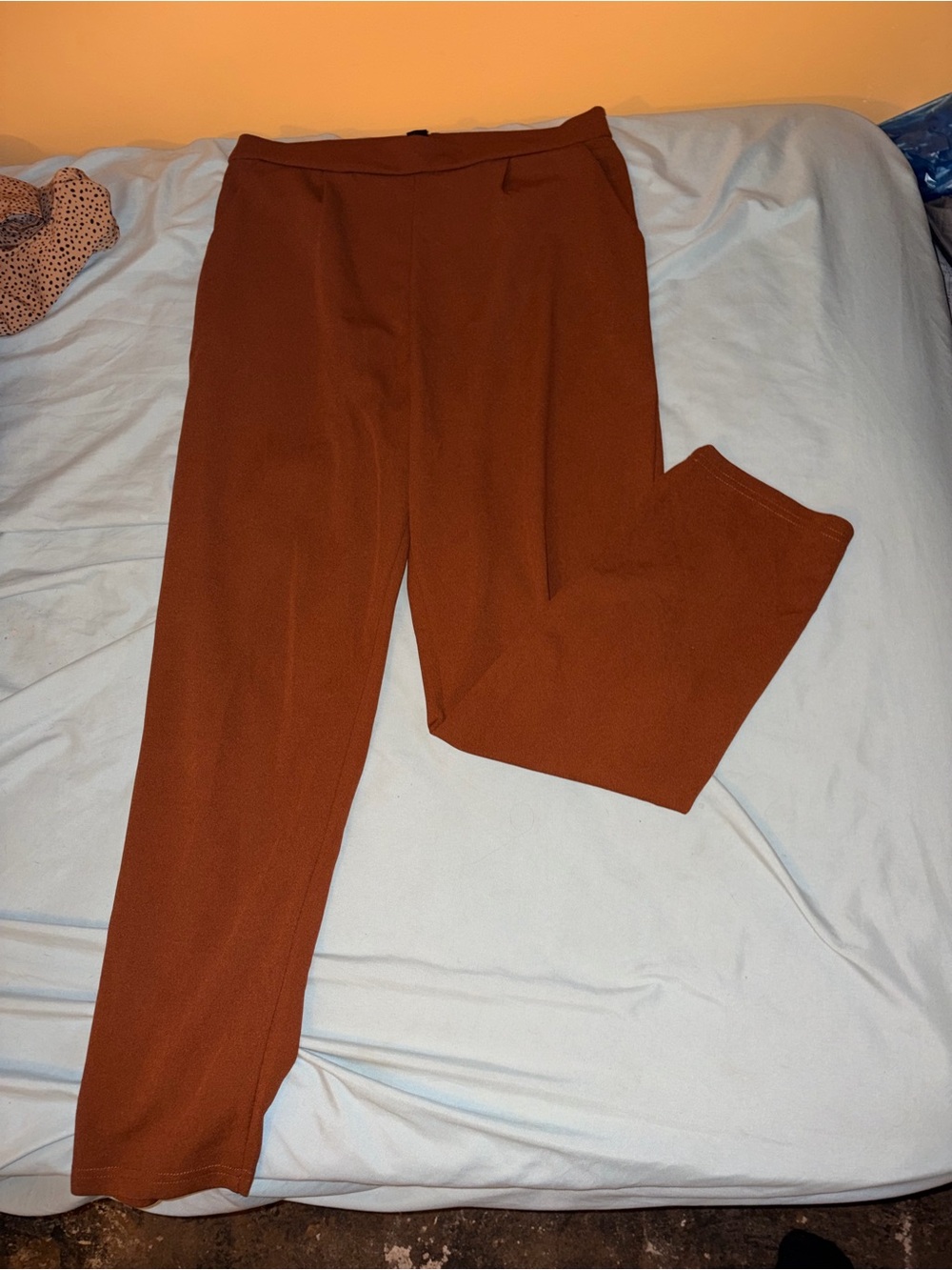 Straight Leg Pull-On Pants - Brown